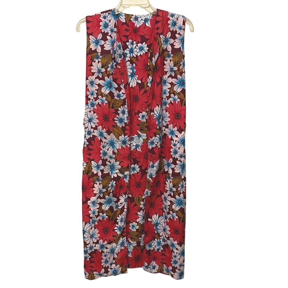 Handmade Homemade Open Front Kaftan Mumu Pool Cover Up XS Bloomcore Flower Power